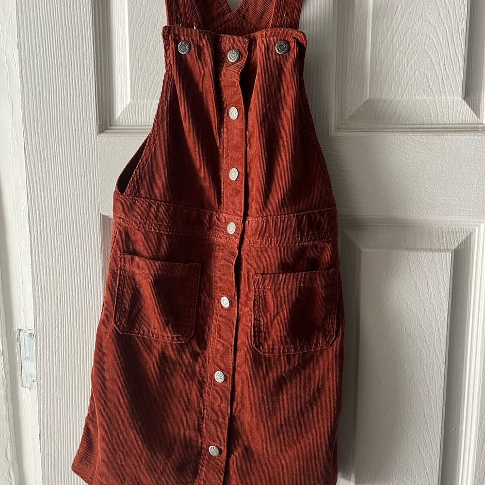 Girls copper overall dress